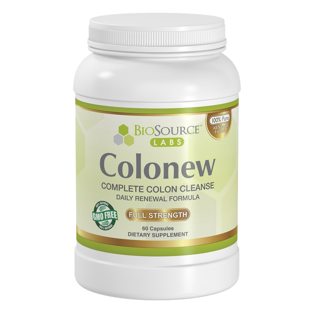 Colonew Complete Colon Cleanse Natural Detox Supplement för daglig matsmältningshälsa, förnyelseformel - (60 kapslar)