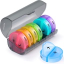 Sukuos Large Weekly Pill Organizer 2 Times a Day, Daily Pill Box 7 Day Lätt att öppna med dubbelt skydd, AM PM Pill Case för medicin / vitamin / fiskolja / tillägg