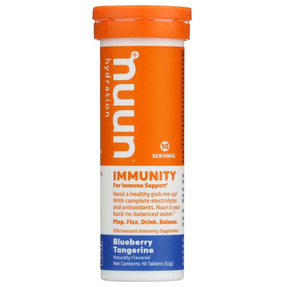 Nuun Immunity: Blueberry Tangerine Förbättrad Hydration Tablets (2-Pack av 10 flikar vardera)