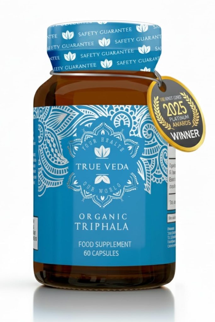 Triphala kapslar - USDA Organic Certified | Vegan Triphala tabletter | 100% naturlig växtbaserade Triphala Guggulu Supplement | Natur Fusion Extract Potency | Ayurveda | 60 Caps | Trifala Churna