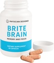 Läkare designad Brite Brain Supplement | Ultra CoQ10 med PQQ | för energi, fokus och hjärnhälsa | Micro Active | Anti-Aging | Q10 | Alla åldrar | 60 kapslar