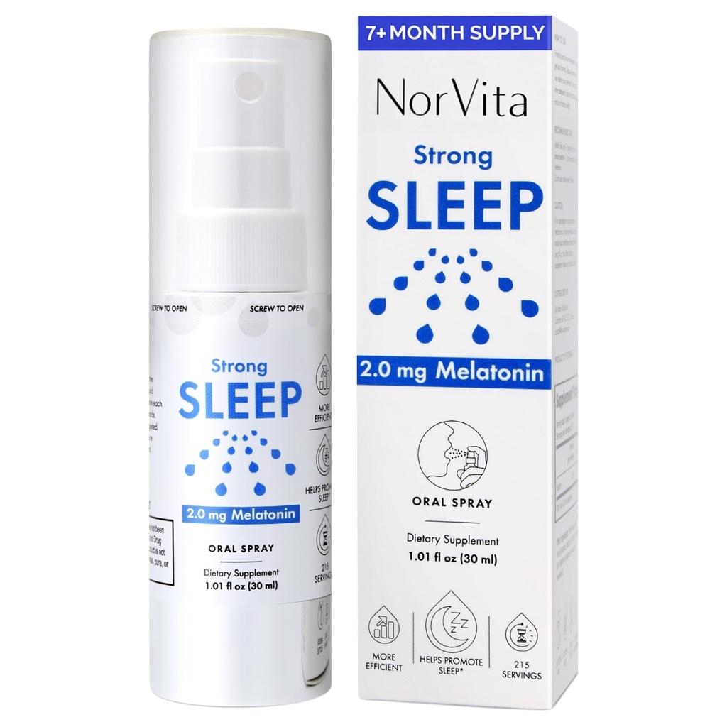 Melatonin Sleep Spray 2 mg (215 portioner) - Liquid Melatonin Spray för sömn, snabbverkande sublingual formel, stöder hälsosam sömn - Vegan, GMO-Free, Melatonin Spray för vuxna