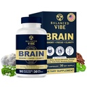 Balanserad Vibe Brain Formel | Organic Plant-Based Nootropic för Focus, Clarity & Memory | Organic Lion's Mane, Ginkgo, Bacopa, Rhodiola, Gotu Kola | Vegan Capsules | 30 Day Supply