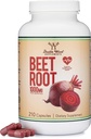 Beet Root Powder Capsules (Organic och Vegan) (210 greve, 1000mg per portion) - Super Food från betor med högt nitrat för övergripande hälsosupport av Double Wood