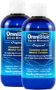 OmniBlue Ocean Minerals - 70 + Trace Minerals & Liquid Magnesium - Kalium, Klorid- Lågt Natrium - Naturligt stöd för sömn, Digestion, Regularitet, Hydration & Electrolyte Balance (2-Pack 8oz)
