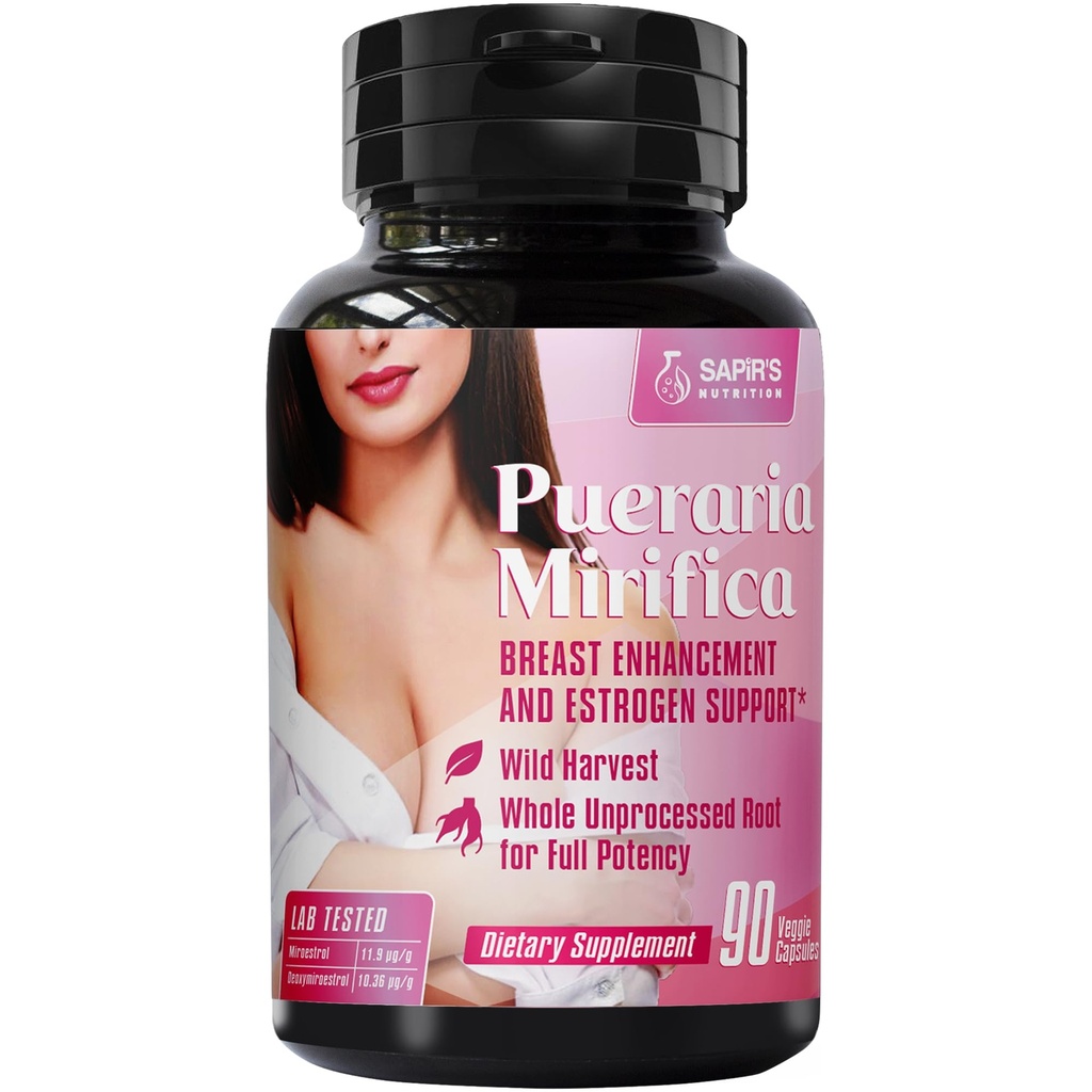 Pueraria Mirifica Capsules 2000mg Daily - bröstförbättring piller och östrogen Supplement för kvinnor och män, bröstförstoring piller för kvinnor och transgender - brösttillväxt bröstförbättring