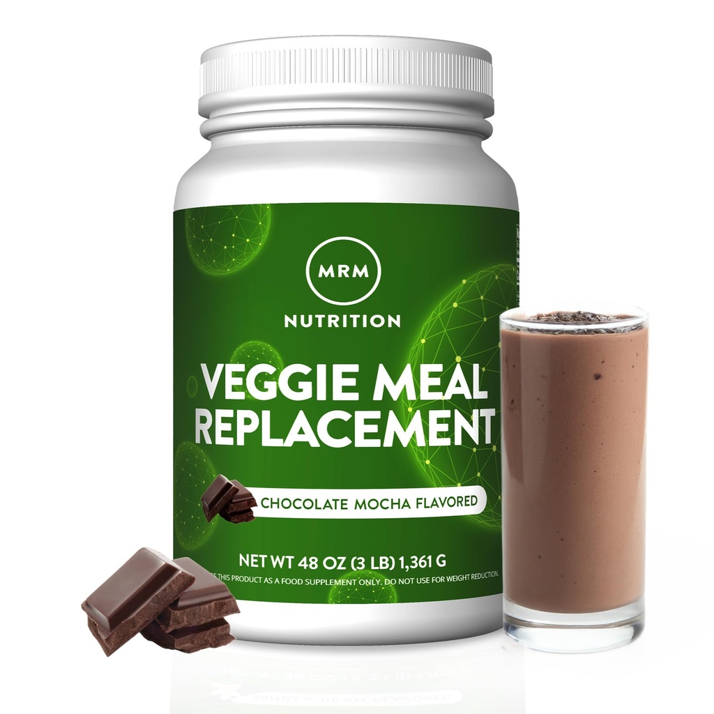 MRM Nutrition Veggie Meal Replacement Protein | Chocolate Mocha Flavored | 22g komplett växtbaserat protein | Meal on-the-go | Mediate hunger | Balanserad makronäringsformel | 28 portioner
