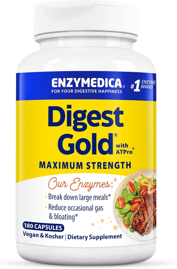 Enzymedica Digest Gold + ATPro, Maximal Digestive Support, 180 kapslar