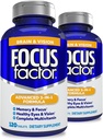 Fokusfaktor vuxna hjärn- och visionstillägg, 120 greve-ögonvitamin, mineraltillskott, komplett multivitamin med lutein & Zeaxanthin-Brain Supplement för fokus, koncentration, minne (2 Pk)