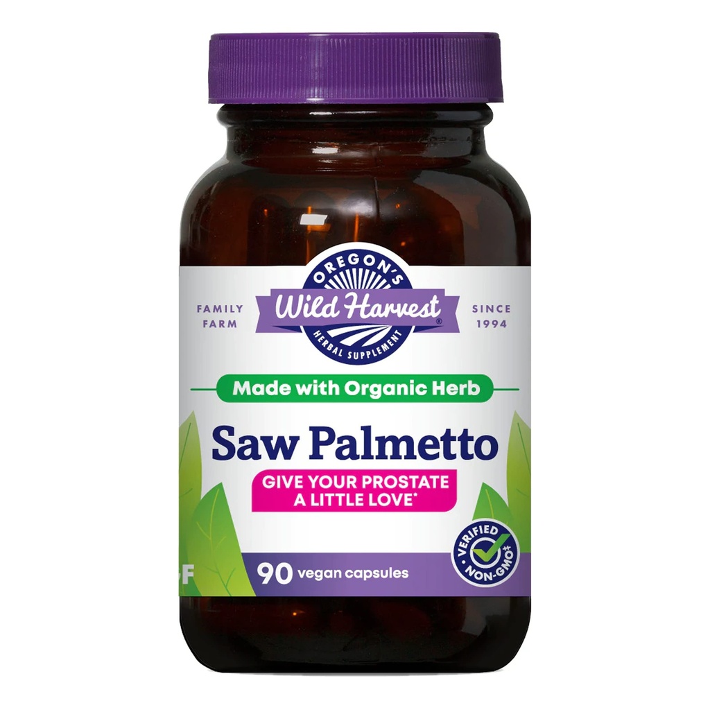 Oregon Wild Harvest Saw Palmetto Organic Capsules, 90 greve vegetariska kapslar, 1170mg