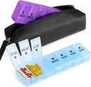 Detachable 7 Day Pill Box, 14 Compartments Medicine PP Storage Box, BPA-Free Travel Medicine Box med vattentät väska, två gånger om dagen Pill Case Box för vitamintillskott och fiskolja