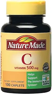 Nature Made Vitamin C 500 mg Caplets, för Immune Support, Gluten Free 100 Count (Pack of 3)