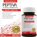 Peptiva Probiotics Heart Health - Heart Health Support Supplement, 25 miljarder CFU, Multi-Strain Probiotic, Lactobacillus Acidophilus, Bifidobacterium, Digestive Support - 30 vegetariska kapslar