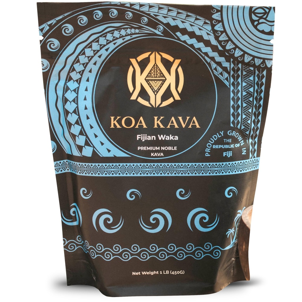 Koa Kava Fiji Kava Powder- Premium Noble Waka Kava Tea gjord av Lateral Kava Root i Savusavu, Fiji. 1 LB, 16 Ounce