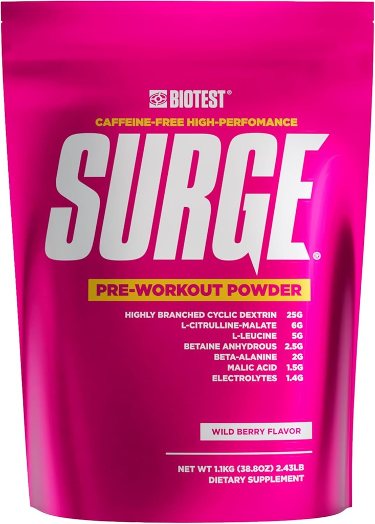 Överspänning Pre-Workout Powder - 25 g Mycket branched Cyclic Dextrin, 6,5 g Citrulline Malate, 5 g L-Leucine, 2,5 g Betaine Anhydrous, 2 g Beta-Alanine, 1,4 g Electrolyte Blend - 1.1 Kg