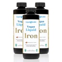 LIQUIDHEALTH Vegan Liquid Iron Supplement med SunActive & Ferrochel Fe - Natural Energy, Immune System & Metabolic Support, Öka Mental Clarity, Prenatal / Postnatal - USA Made, Non-GMO (3 Pack)