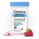 Genexa 3 Pack Clean Antacid Chewable Tablets | Maximal Strength Calcium Carbonate för Heartburn, Acid Indigestion & Upset Stomach Relief | Dye Free, 0% Artificial Additives | Berry Flavor, 216ct