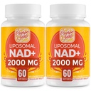 2000 MG NAD Supplement, Liposomal NAD + med hög absorption, mer effektiv än Nikotinamid Riboside, Pure & Plus Boosting Supplement, Aging Defense, Metabolism & Cellular, 120 softgels