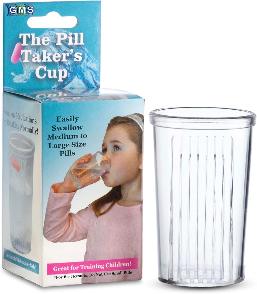 Pill Taker Cup - Gör Swallowing Medium till stora tabletter och piller lätt - Drick helt enkelt mediciner tillsammans med vatten - liten storlek Cup ideal för barn, vuxna och seniorer