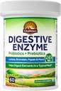 Vitalitown Digestive Enzyme | 3-i-1 Formel | Probiotika + Prebiotika | 60 Veg Caps | 245 mg | Sju nyckelenzymer | Bromelain, Lactase | för Digestion | Vegan, icke-GMO