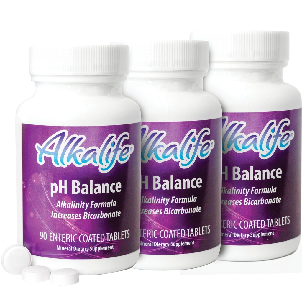 Alkalife pH Balance Supplement Tablets - De första patenterade alkaliska bikarbonatpiller - Neutralisera syra, balans pH, Immune Support, Peak Performance, Detox - 270 Tabletter