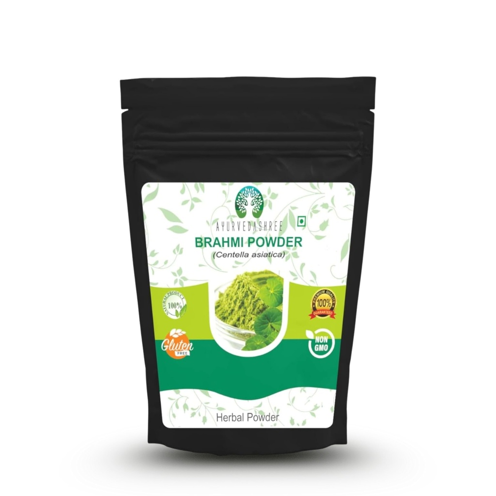 AYURVEDASHREE Centella asiatica Powder 100 Gm I Known as Gotu Kola, brahmi I Mandupakarni Powder I Non GMO I Gluten Free I Vegan