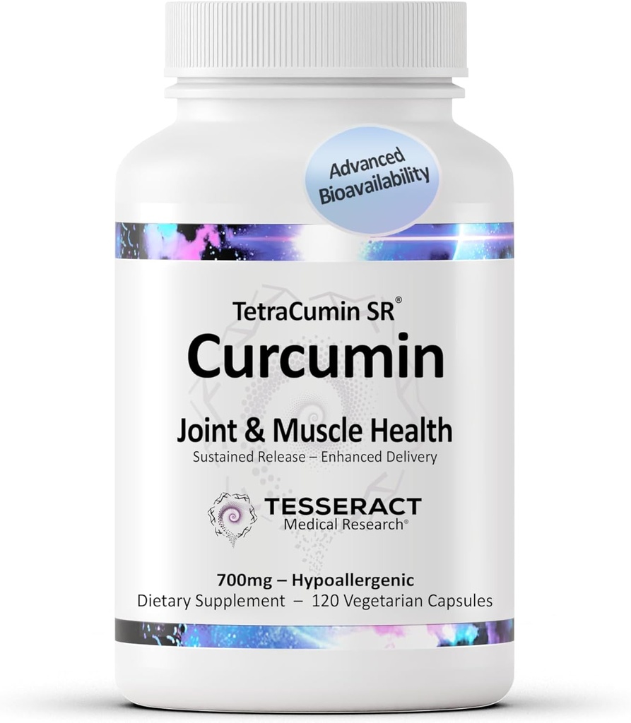 TetraCumin SR Joint Support Supplement, Sustained Release Turmeric Curcumin Metabolite, Proprietary Joint Supplements for Women & Men, hjälper till att främja muskel och gemensam hälsa, 120 kapslar