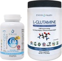 Eniva L-Glutaminpulver, 1.1-pund och Omega-3 Fiskolja (60 caps)