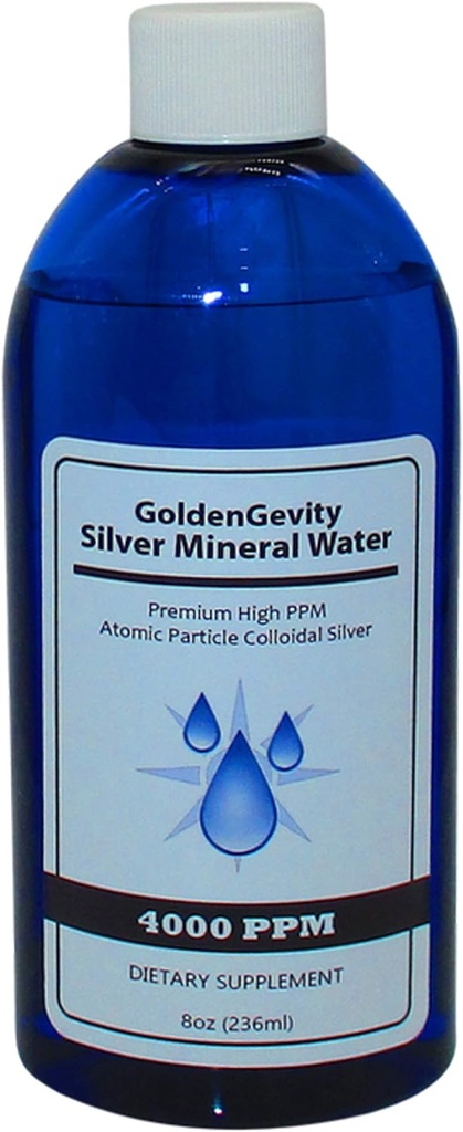 4000 PPM Bioaktiv Atomic Colloidal Silver, 8 oz | Non-Toxic, Non-GMO Trace Mineral Immune Support Supplement