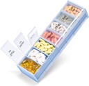 Extra stor vecka piller organisatör 2 gånger om dagen - Betife 7 Day Pill Box, AM PM Pill Case med Double Layer Jumbo Compartment for Pills, Vitamin, Fish Oil, Supplements (Blue / White)