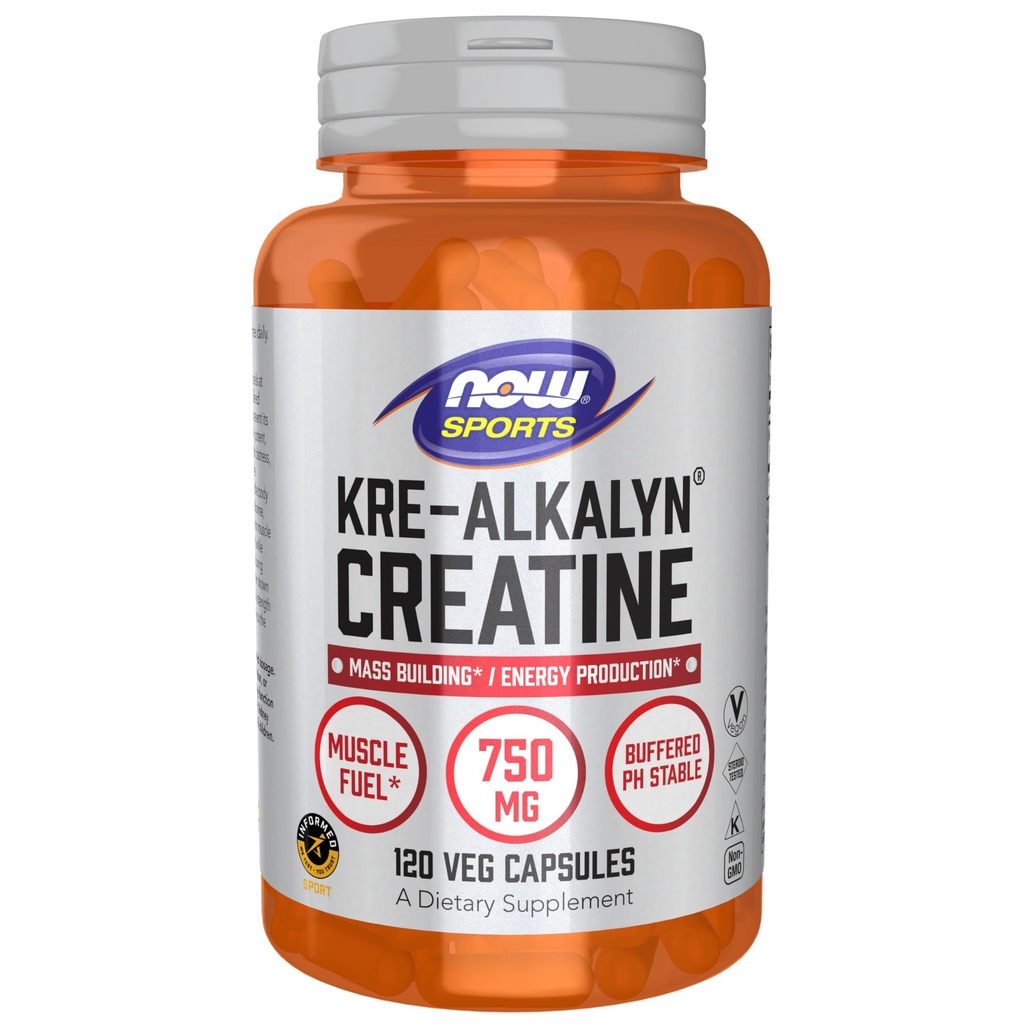 Nu Foods Sports Nutrition, Kre-Alkalyn Creatine 750 mg, Mass Building*/Energy Production*, 120 Veg Capsules