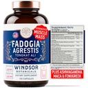 Fadogia Agrestis och Tongkat Ali Supplement - Fadogia Agrestis 600mg, 500mg Longjack Tongkat Ali för män, Maca Root, Fenugreek, Ashwagandha, Saw Palmetto för att stödja energi, Stamina, Vitality - 120Caps