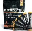 Förbättrad elektrolytpulver (Peach Mango 20pk.) w 0 Sugar +BCAAs +B-Vitamins Electrolyte Supplement w Potassium Zinc & Magnesium för Hydration - Keto Electrolytes