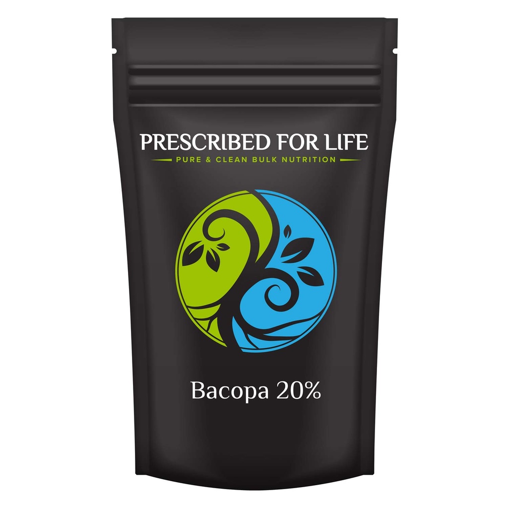 Prescribed For Life Bacopa Powder 20% Bacosides, Brahmi Powder, Ayurvedic Herbal Supplements, Bacopa monnieri (113g)