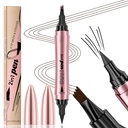 Q710 2in1pen,4-Tip Brow pen & Eyeliner,Dcuble-ended design,wild eyebrow makeup,microblading eyebrow penna,waterproof,Soft nib,With one smooth stroke(2#Dark Brown)