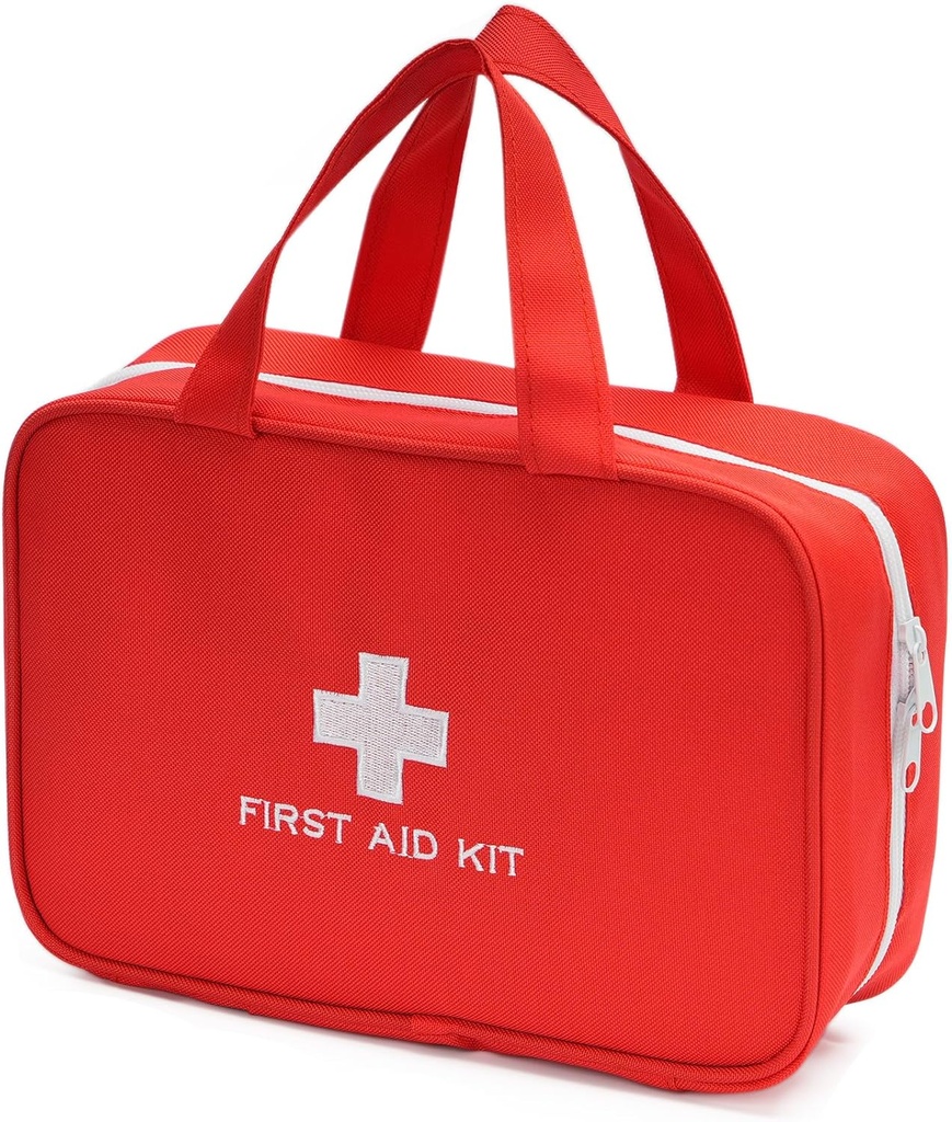Compact Empty First Aid Kit Bag Emergency Trauma Medical Pouch Travel Medicine Organizer Bag för hem, camping, resor, bil (röd)