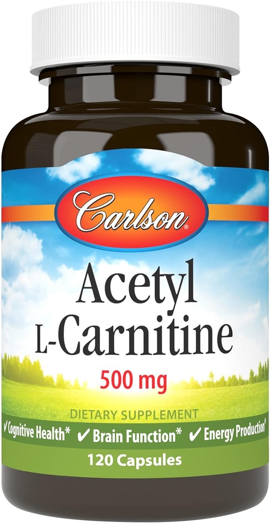 Carlson Labs Acetyl L-Carnitine, 500mg, 120 kapslar