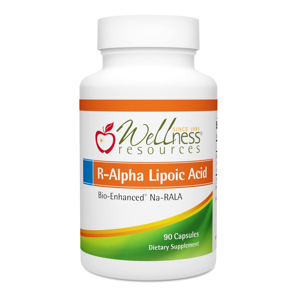 Wellness Resources R Alpha Lipoic Acid RALA Supplement - 90 kapslar - Stabiliserad R-Lipoic Acid med Bio-Enhanced Na-RALA för maximal biotillgänglighet - R-Ala Non-GMO och Gluten Free
