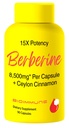 Berberine Supplement 15X Potens, Ceylon Cinnamon för förbättrad absorption och synergistiska effekter. 8 500mg per kapsel