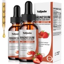 Magnesium Glycinate Liquid Drops,1000 mg Liquid Magnesium Supplement med Bromelain, Vitamin B6 C D, High Absorption Magnesium Komplex för natt, Muscle & Energy Support, 2 Fl Oz (Pack of 2)