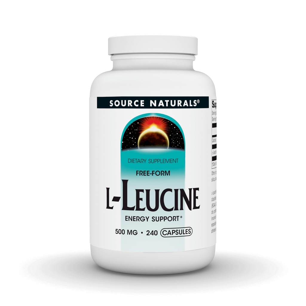 Källa Naturals L-Leucine, Energistöd*, Ett fritt formulär Essential Amino Acid Supplement för energistöd - 240 kapslar