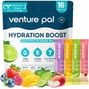 Venture Pal Sugar Free Electrolyte Powder Packets - Liquid Daily IV Hydration Packets | Electrolytes Drink Mix med 5 Vitaminer & 7 Electrolytes | Keto Friendly | Non-GMO | Certified Vegan | 16 Sticks