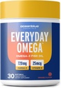 Oceanblue Omega 3 Supplement för kvinnor | Burpless Fish Oil 720mg med vitamin D3 | Hjärt immunstöd, molekylärt destillerad orange smak (30 greve en dag Omega)