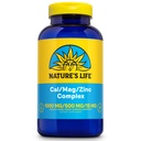 NATURE'S LIFE Cal Mag Zinc Complex 1000mg / 500mg / 15mg - Calcium Magnesium Zink Supplement w / vitamin D och Boron - Bone Health, Muscle and Heart Health Support, 60 Day Guarantee, 62 Serv, 250 Caps