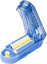 Pill Cutter Splitter för små och små piller, justerbara tablettsplitter skär exakt flera piller på en gång. Sharp Blade med säkerhetsvakt. (Klein Blue)