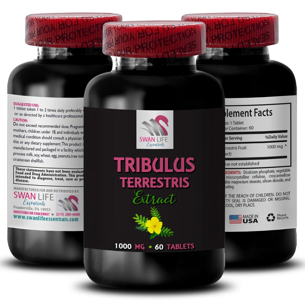 Body Power - TRIBULUS TERRESTRIS EXTRACTS - Strength Surge, Energy Support Formula, Active Energy Support, Strength and Power, Natural Strength, Active Lifestyle Support, Physical Boost 1Bot 60Tabs