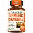 Gurkmeja Supplement & Chamomile Capsules for Sleep - Organic Turmeric Sleep Supplement med Chamomile Flowers Extract (Manzanilla) - Relaxation & Stress Support - Joint & Digestive Health.