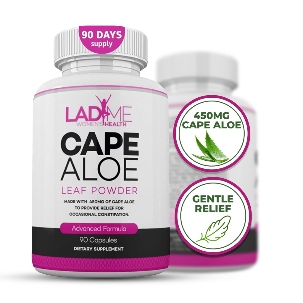 Rena Cape Aloe Herbal Laxative för förstoppning lindring - Hälsosam tarmrörelse - naturlig kolon rengöra och detox kosttillskott - speciellt utformad för kvinnor av Ladyme - 90 kapslar