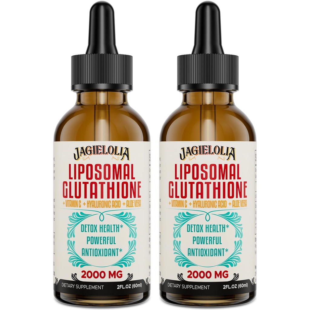 Liposomal Glutathione Liquid 2000MG – Antioxidant Detox Supplement for Women & Men, Aging Defense, Liver Function & Energy, med Hyaluronic Acid + Aloe Vera + Vitamin C, Natural & Vegan, 4 FL.OZ