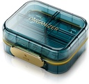 Portable Travel Pill Organizer med 7 Compartments - Perfekt Weekly Pill Case Waterproof Pill Box för dagliga vitaminer och medicin, Small Pill Container för Pocket Purse (Blue)